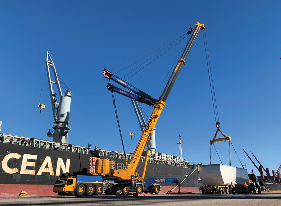 Crane in action